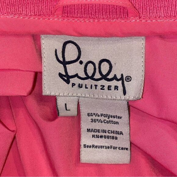 LILLY PULITZER Vintage Pink Windbreaker Jacket or Sleeveless Vest Pullover - Picture 3 of 5